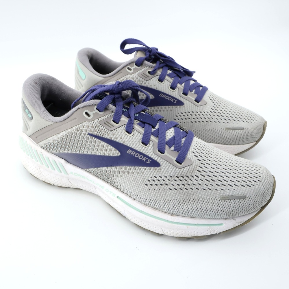 Brooks Adrenaline GTS 22 Women's Running Shoes‎ Gray Purple Mint Size 7.5 Medium
